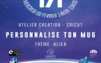 Atelier créatif "Personnalise ton mug alien" dans le cadre du festival "Les mycéliades" - Médiathèque des Cannes - Aiacciu