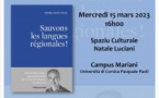 Conférence « Sauvons les langues régionales ! » animée par Michel Feltin-Palas, Rédacteur en chef à L’Express - CCU Spaziu Natale Luciani - Corti