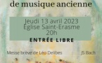 Concert de musique sacrée par le choeur adultes et l’ensemble de musique ancienne du conservatoire de Corse Henri Tomasi  (antenne Aiacciu ) - Eglise Saint Erasme - Aiacciu