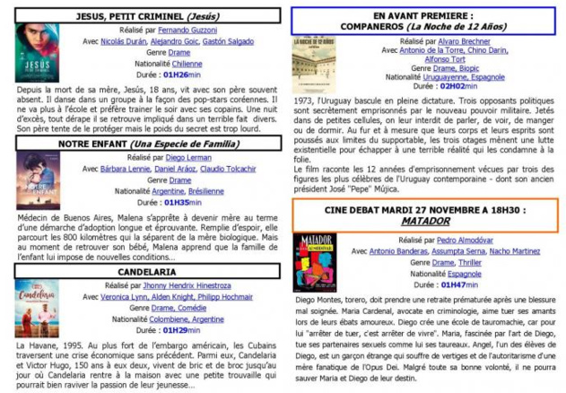 31èmes journées du cinéma espagnol et latino-américain