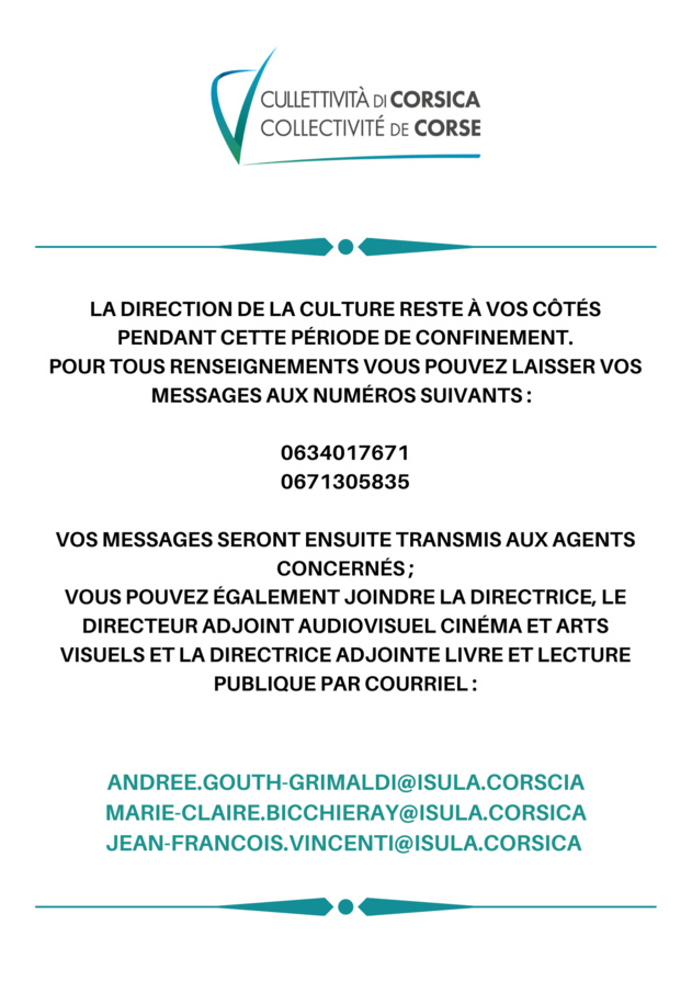 La Direction de la culture à vos côtés La Direction de la culture à vos côtés