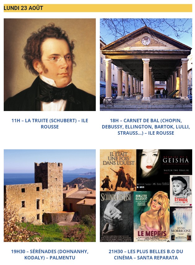 21ème édition du Festival "Les Rencontres de Calenzana" du 17 au 24 Août ! 21ème édition du Festival "Les Rencontres de Calenzana" du 17 au 24 Août !