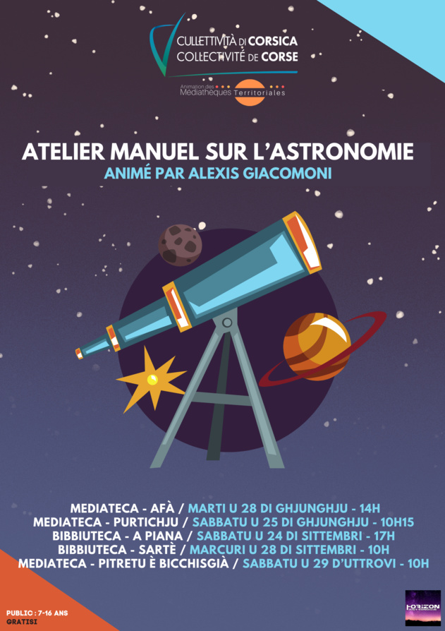 Atelier manuel sur l’astronomie animé par Alexis Giacomoni