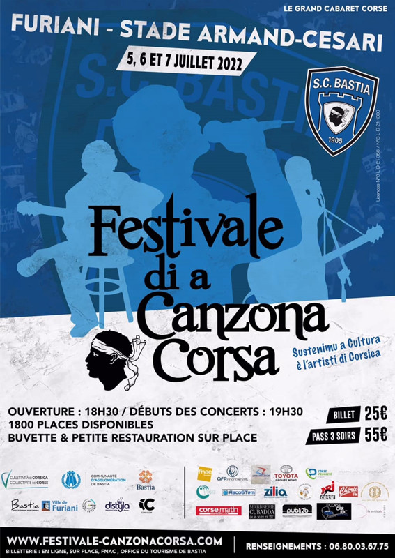 Festivale di a Canzona Corsa du 5 au 7 Juillet à Furiani Festivale di a Canzona Corsa du 5 au 7 Juillet à Furiani