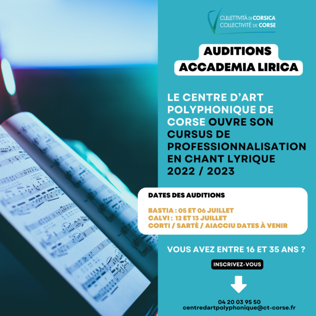 Reportage à l'occasion des auditions "Accademia Lirica" proposées par le Centre d'Art Polyphonique de Corse à Calvi !