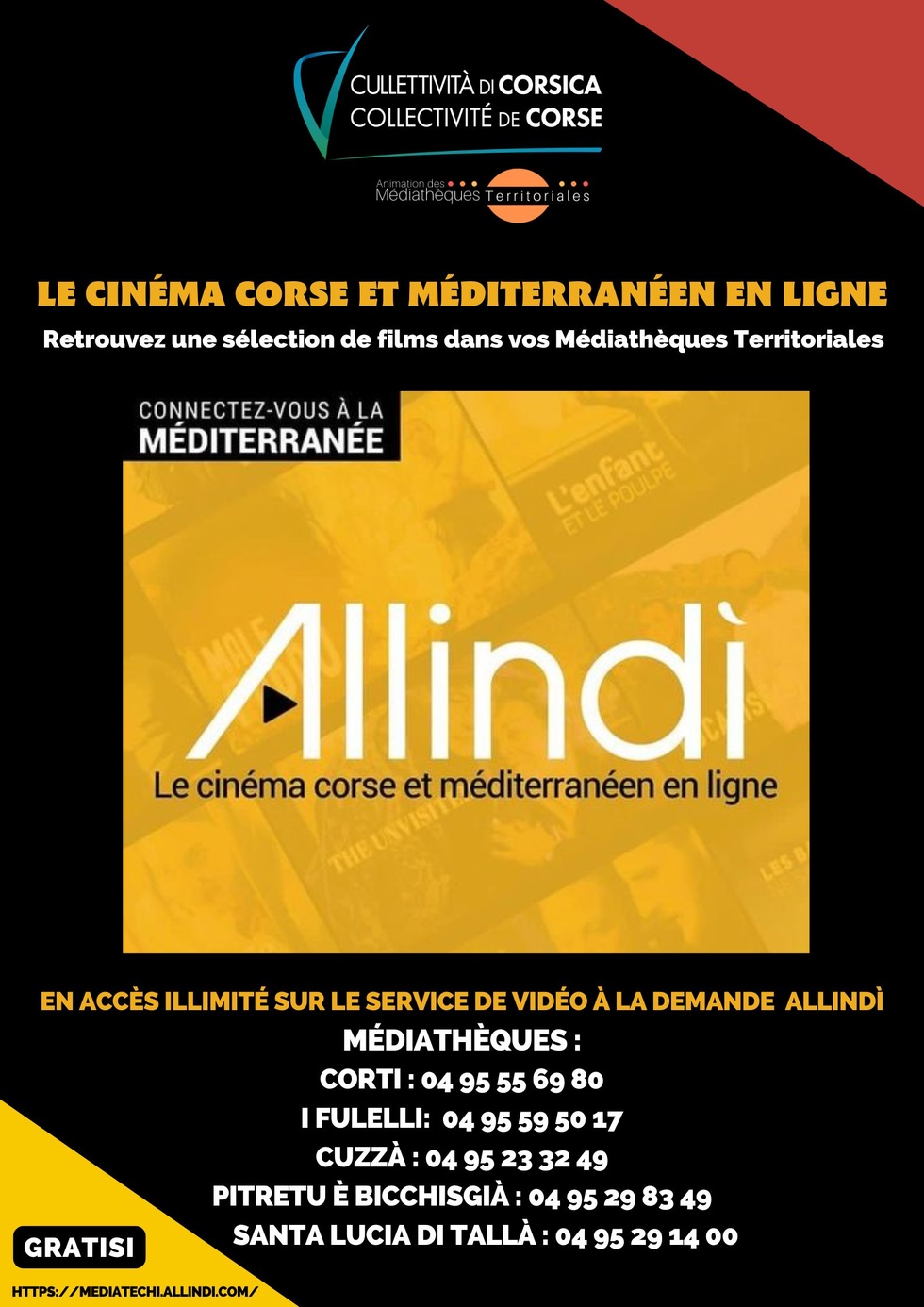 « Allindì » Le cinéma Corse et Méditerranéen en ligne : Retrouvez une sélection de films dans vos Médiathèques Territoriales « Allindì » Le cinéma Corse et Méditerranéen en ligne : Retrouvez une sélection de films dans vos Médiathèques Territoriales