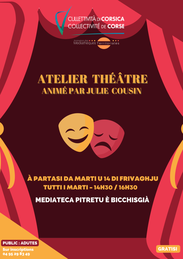 Atelier Théâtre avec Julie Cousin - Médiathèque - Pitretu è Bicchisgià