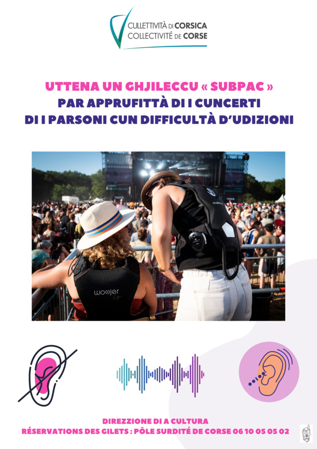 Pruposta di un ghjileccu « Subpac » à i parsoni cun difficultà d’udizioni par apprufittà di i cuncerti Pruposta di un ghjileccu « Subpac » à i parsoni cun difficultà d’udizioni par apprufittà di i cuncerti