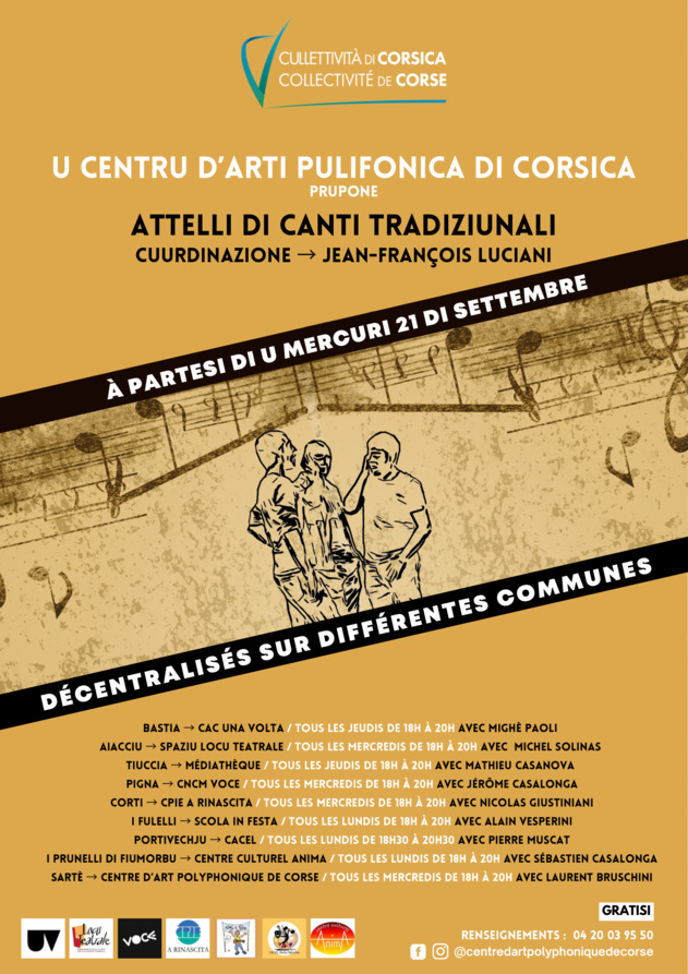 Reportage à l'occasion de la restitution des ateliers de chant traditionnel proposés par le Centre d'Art Polyphonique de Corse à Corti !