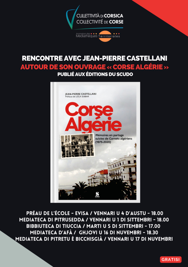 Rencontre / dédicace avec Jean-Pierre Castellani autour de son ouvrage « Corse Algérie » publié aux éditions du Scudo
