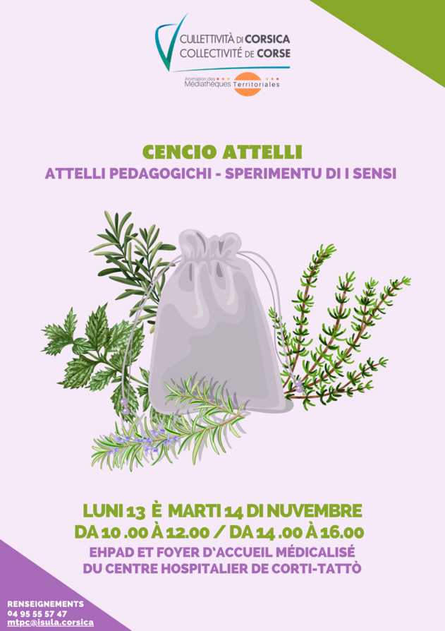 La mission communication culture de la Collectivité de Corse en reportage photographique avec les pensionnaires de l'EHPAD à Tattò - Atelier sensoriel, découverte des herbes et plantes avec l'intervenant Cencio