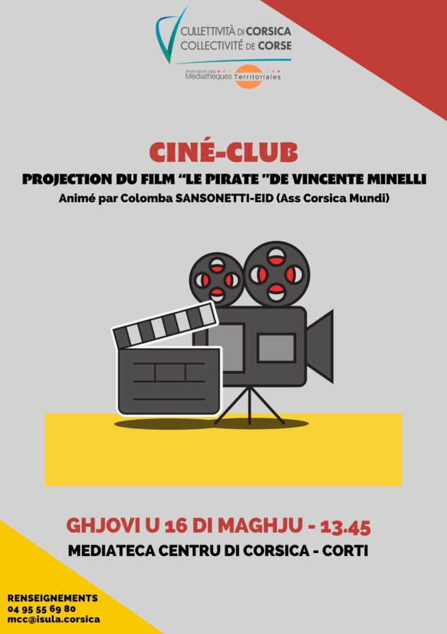 Ciné-club : Projection du film “"Le pirate" de Vincente Minelli  - Médiathèque Centre Corse - Corti