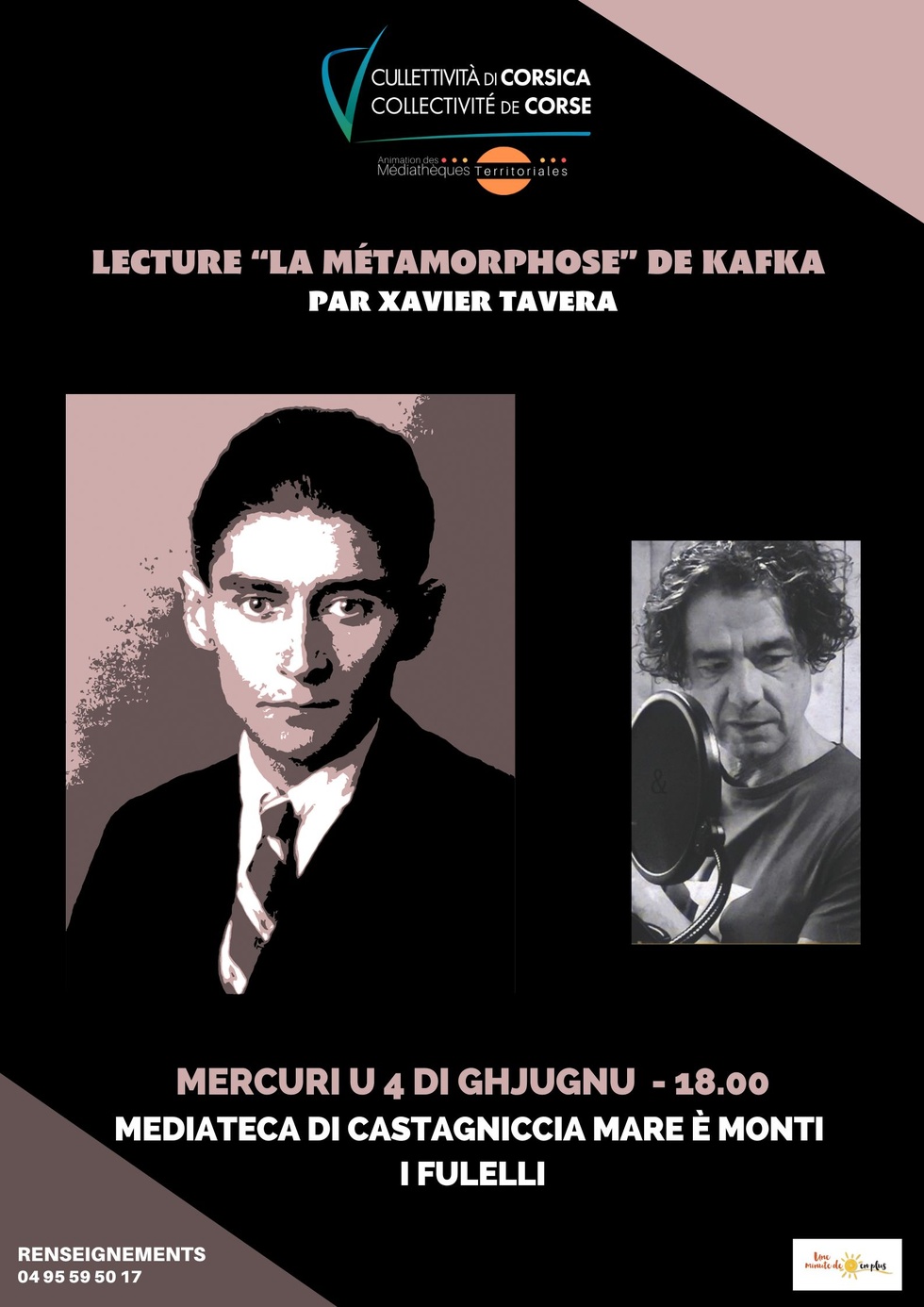 Lecture par Xavier Tavera : “La Métamorphose” de Kafka - Médiathèque de Castagniccia Mare et Monti - I Fulelli 