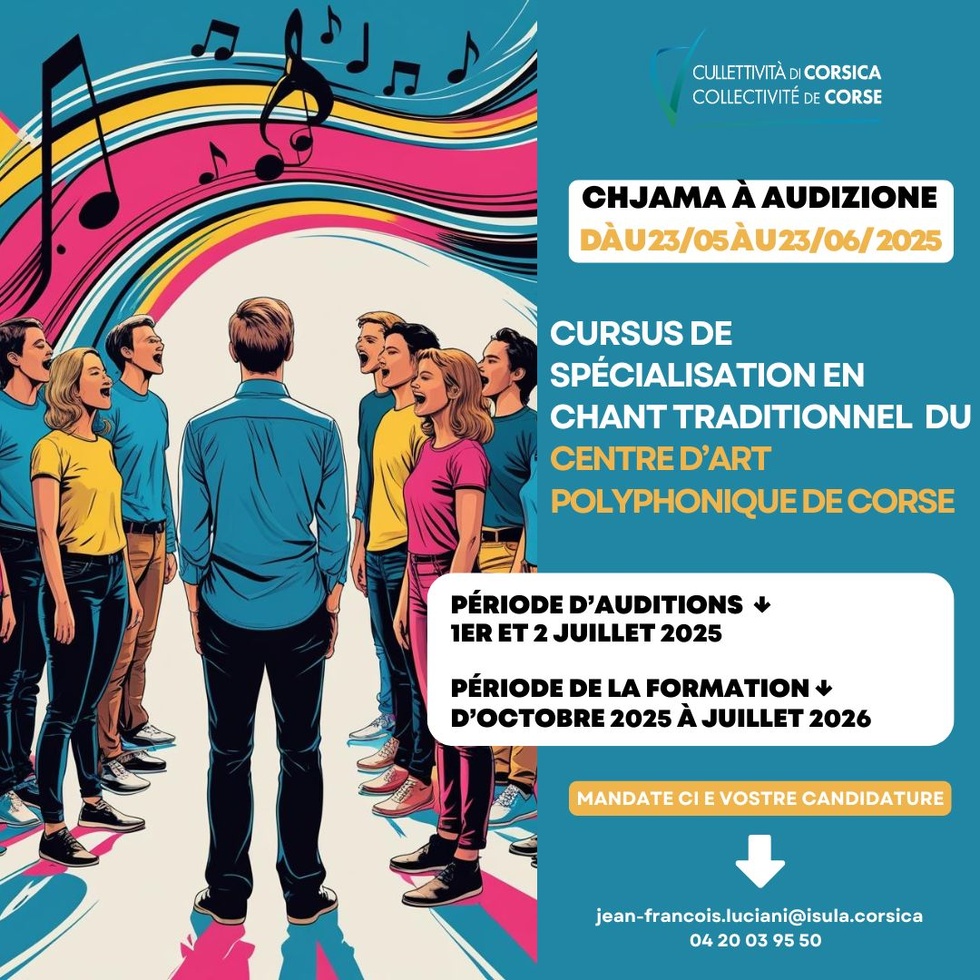 Chjama à audizione  : Cursus « Cantu Tradiziunale » du Centre d’Art Polyphonique de Corse