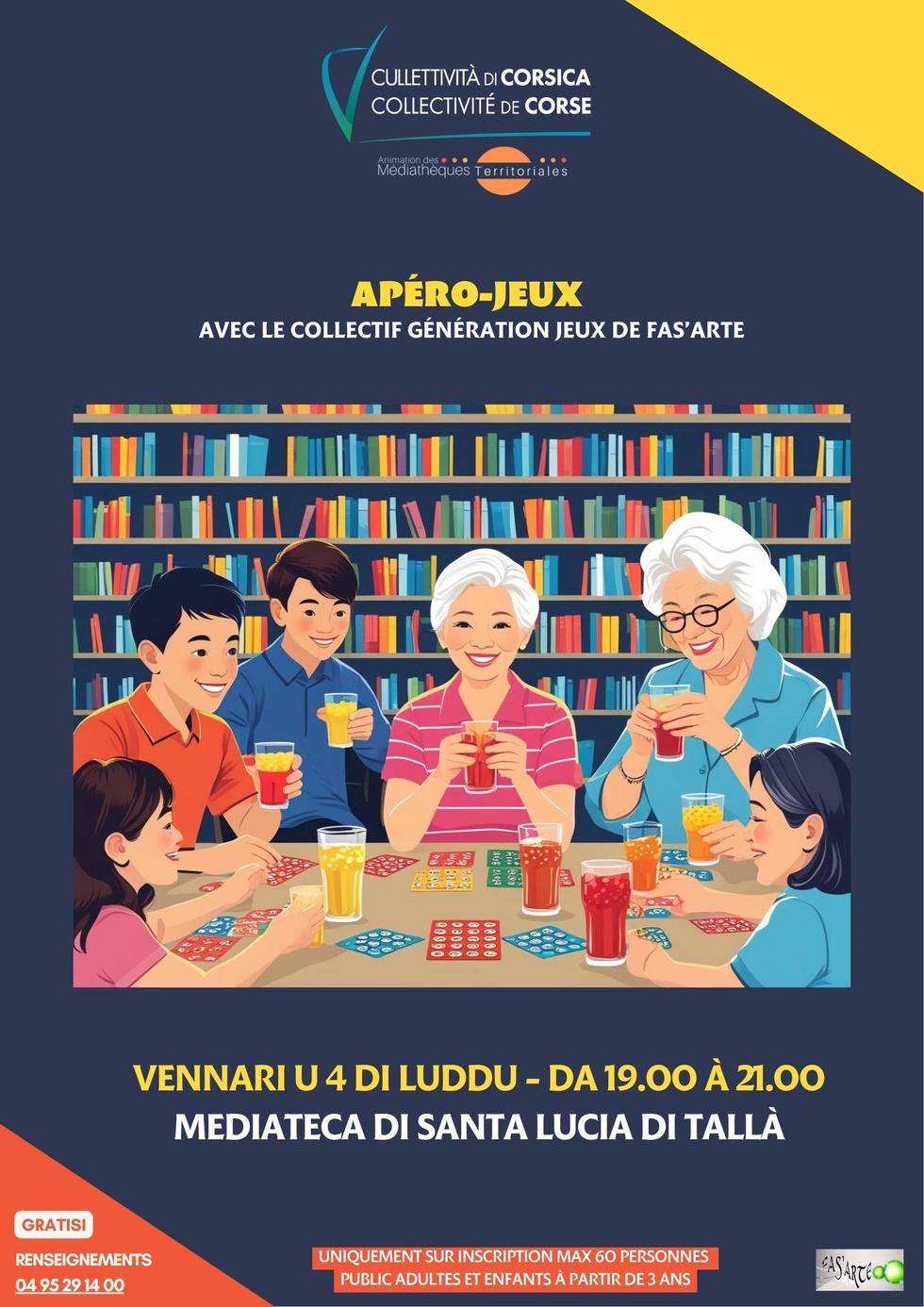 "Apéro-jeux” avec le Collectif Génération jeux de Fas’arte - Mediateca territuriale di Santa Lucia di Tallà