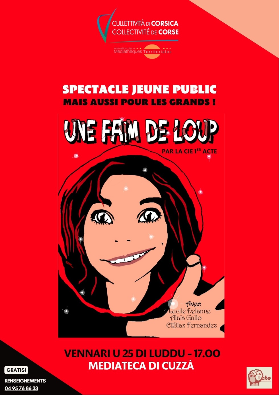 "Une faim de loup" : Spectacle jeune public… mais aussi pour les grands ! - Mediateca di Cuzzà