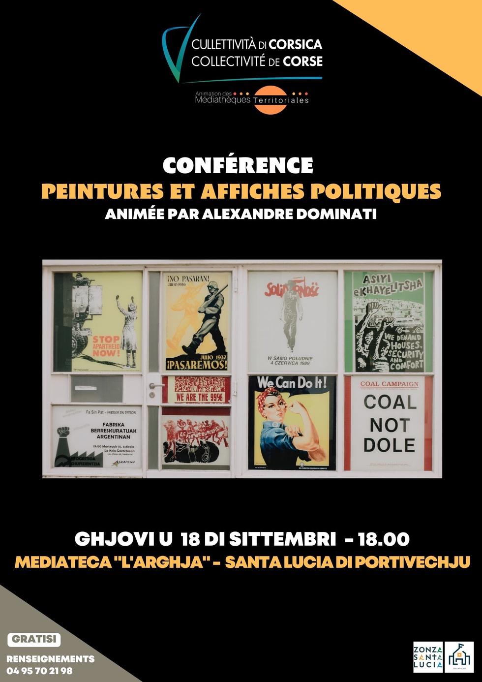 Conférence : "Peintures et affiches politiques" présentée par Alexandre Dominati - Médiathèque "L'Arghja" - Santa Lucia di Portivechju