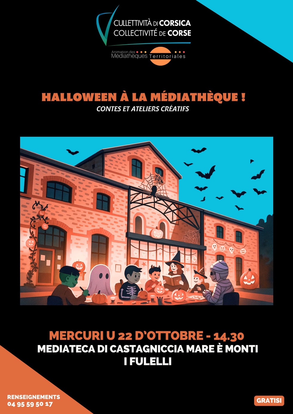 Halloween à la médiathèque : Contes et ateliers - Médiathèque de Castagniccia Mare è Monti - I Fulelli