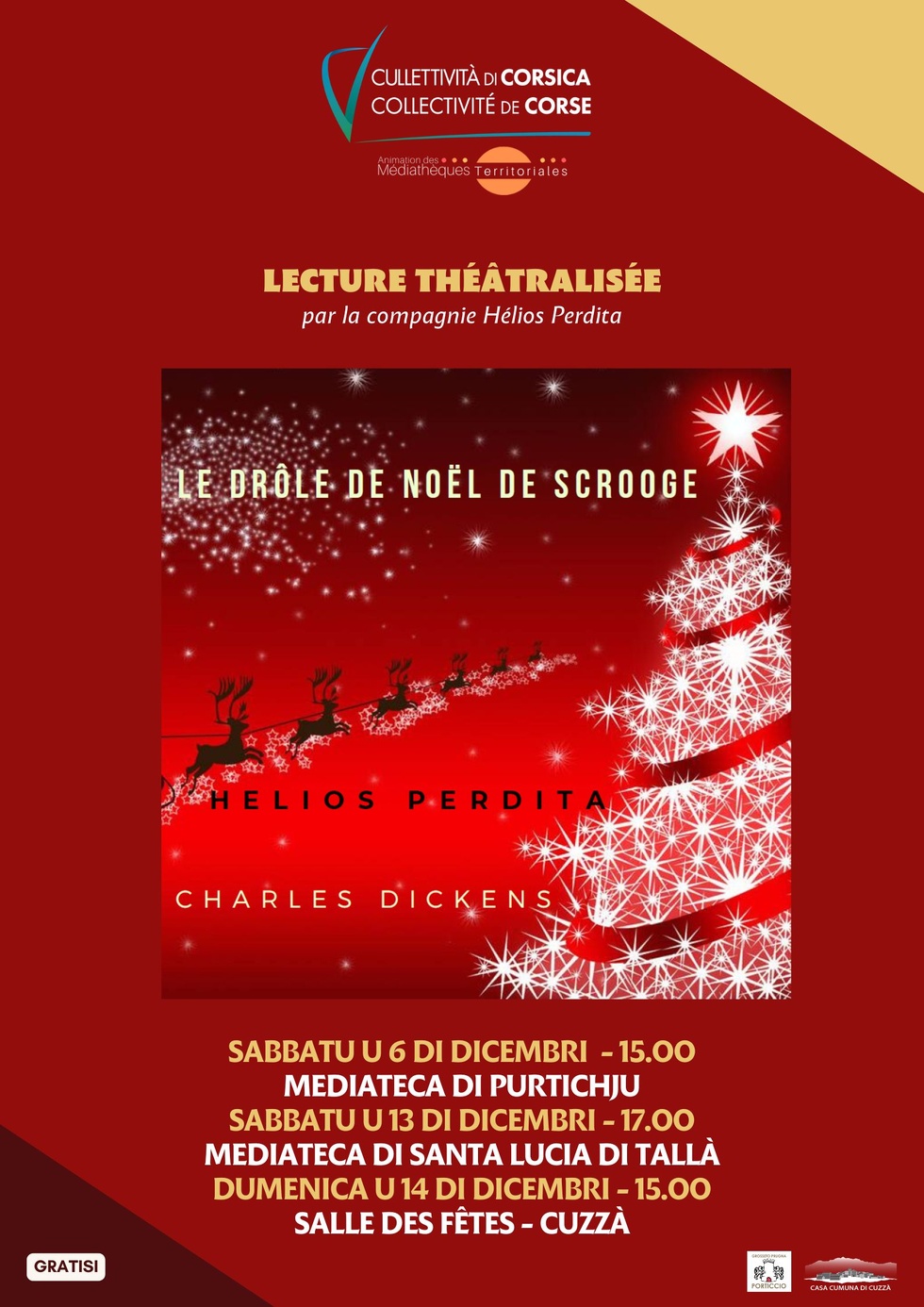 Lecture théâtralisée : "Le drôle de Noël de Scrooge" de Charles Dickens interprétée par Valérie Furiosi et Théo Kailer de la compagnie Hélios Perdita Lecture théâtralisée : "Le drôle de Noël de Scrooge" de Charles Dickens interprétée par Valérie Furiosi et Théo Kailer de la compagnie Hélios Perdita