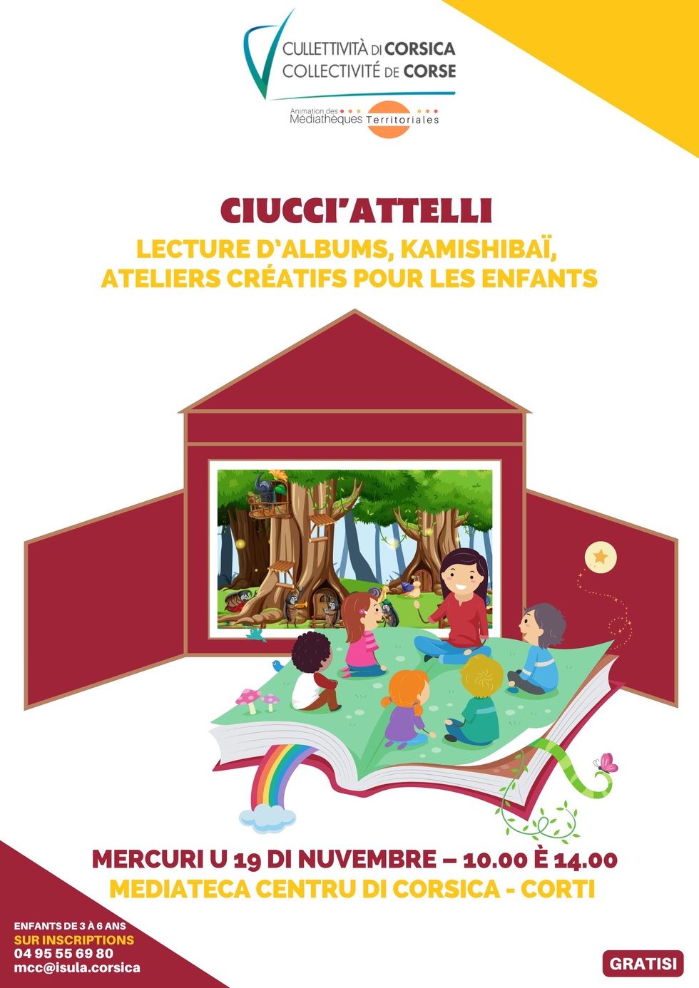 Ciucci’Attelli : Lecture d’albums, kamishibaï, ateliers créatifs pour les enfants - Mediateca Centru di corsica - Corti 