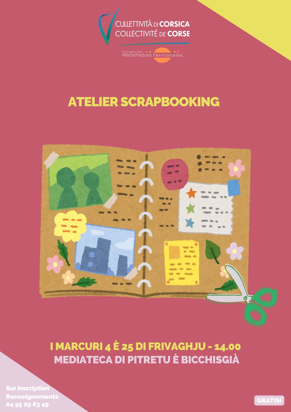 Atelier scrapbooking - Médiathèque - Pitretu è Bicchisgià