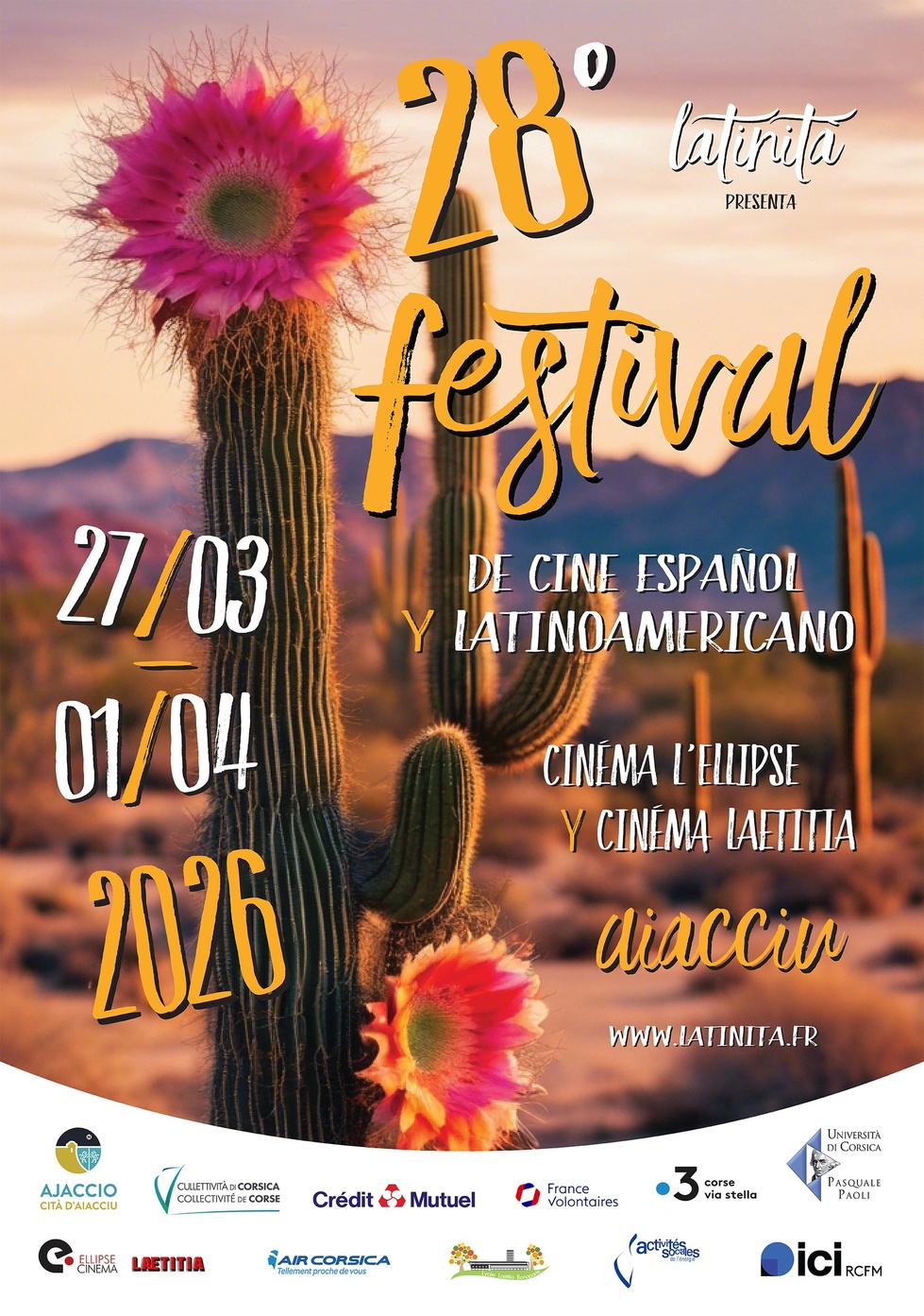 28ème édition du Festival du cinéma español et latino-américain - Cinémas : Ellipse et Laetitia - Aiacciu 28ème édition du Festival du cinéma español et latino-américain - Cinémas : Ellipse et Laetitia - Aiacciu