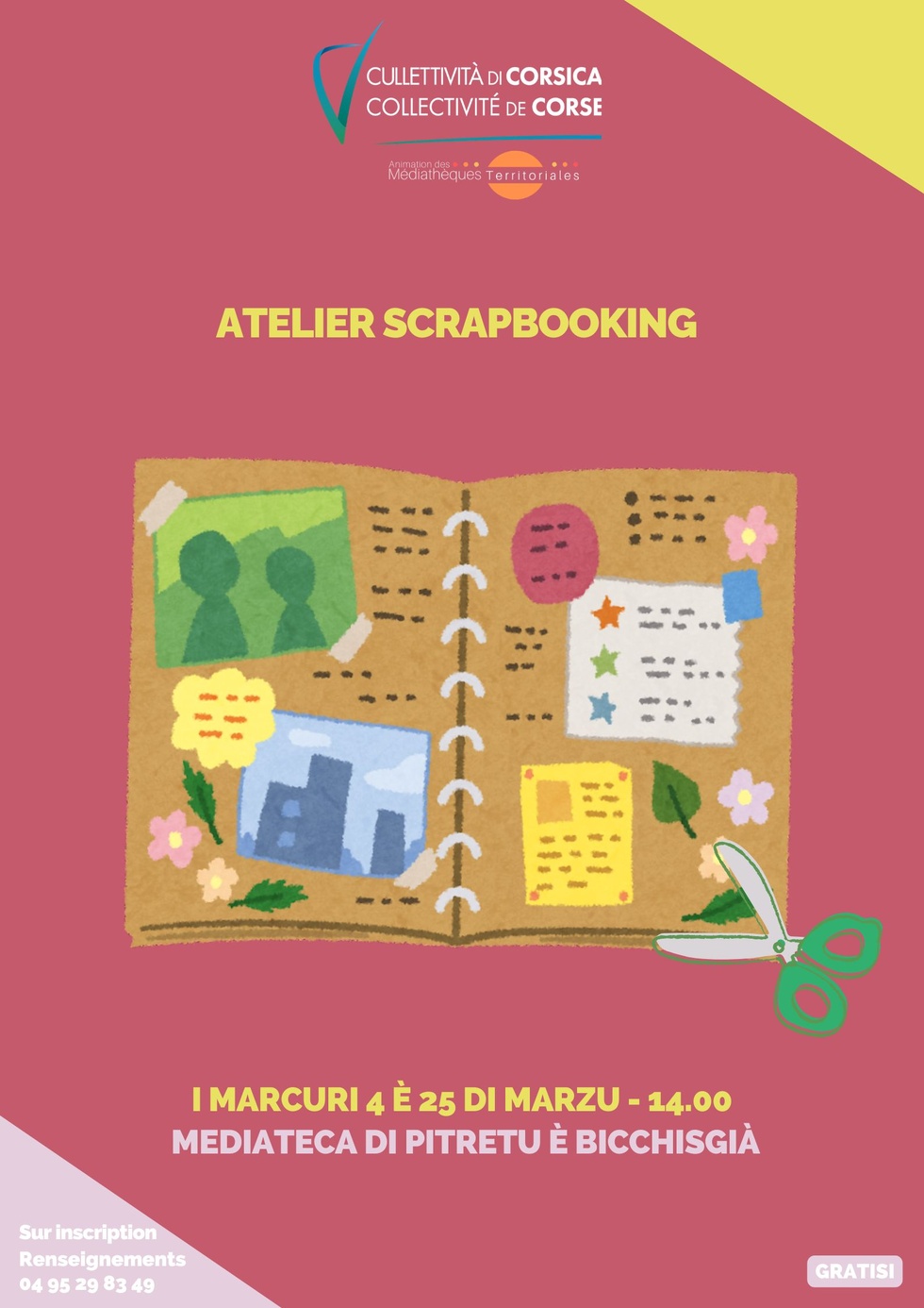 Atelier scrapbooking - Médiathèque - Pitretu è Bicchisgià