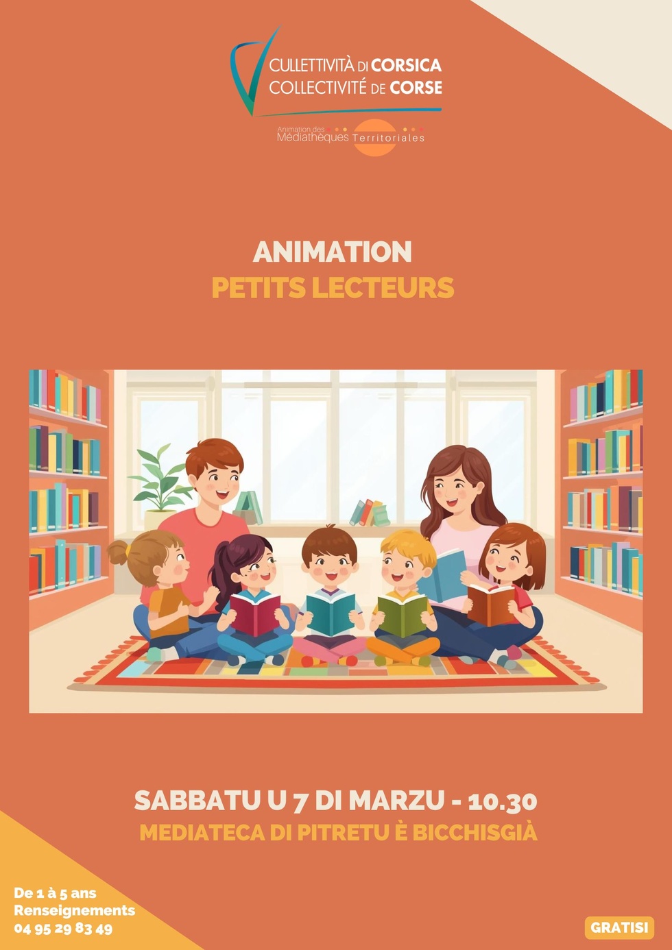 Animation : "Petits lecteurs" - Médiathèque - Pitretu è Bicchisgià Animation : "Petits lecteurs" - Médiathèque - Pitretu è Bicchisgià