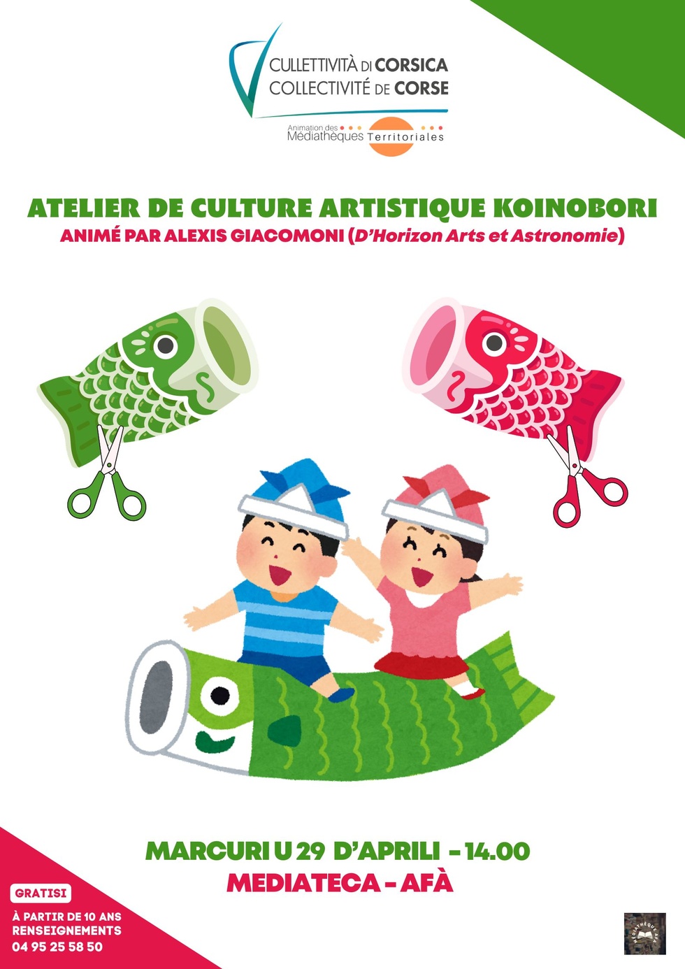 Atelier de culture artistique "Koinobori" animé par Alexis Giacomoni - Mediateca - Afà 