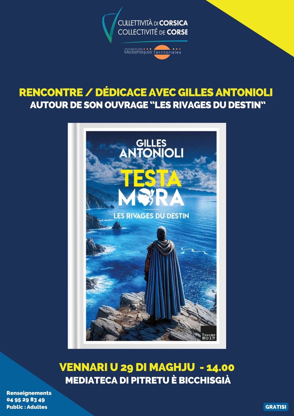 Rencontre / dédicace avec Gilles Antonioli autour de son ouvrage “Les Rivages du destin” - Médiathèque - Pitretu è Bicchisgià