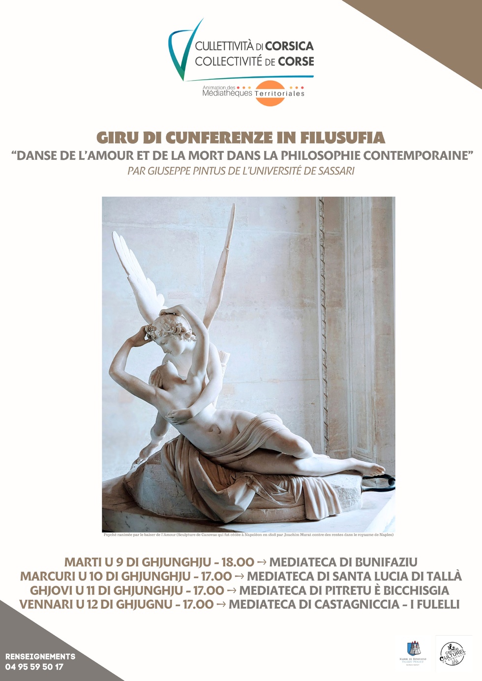 Giru di cunferenze in filusufia : “Danse de l’amour et de la mort dans la philosophie contemporaine” par Giuseppe Pintus de l'université de Sassari - Bunifaziu / Santa Lucia di Tallà / Pitretu è Bicchisgia / I Fulelli Giru di cunferenze in filusufia : “Danse de l’amour et de la mort dans la philosophie contemporaine” par Giuseppe Pintus de l'université de Sassari - Bunifaziu / Santa Lucia di Tallà / Pitretu è Bicchisgia / I Fulelli