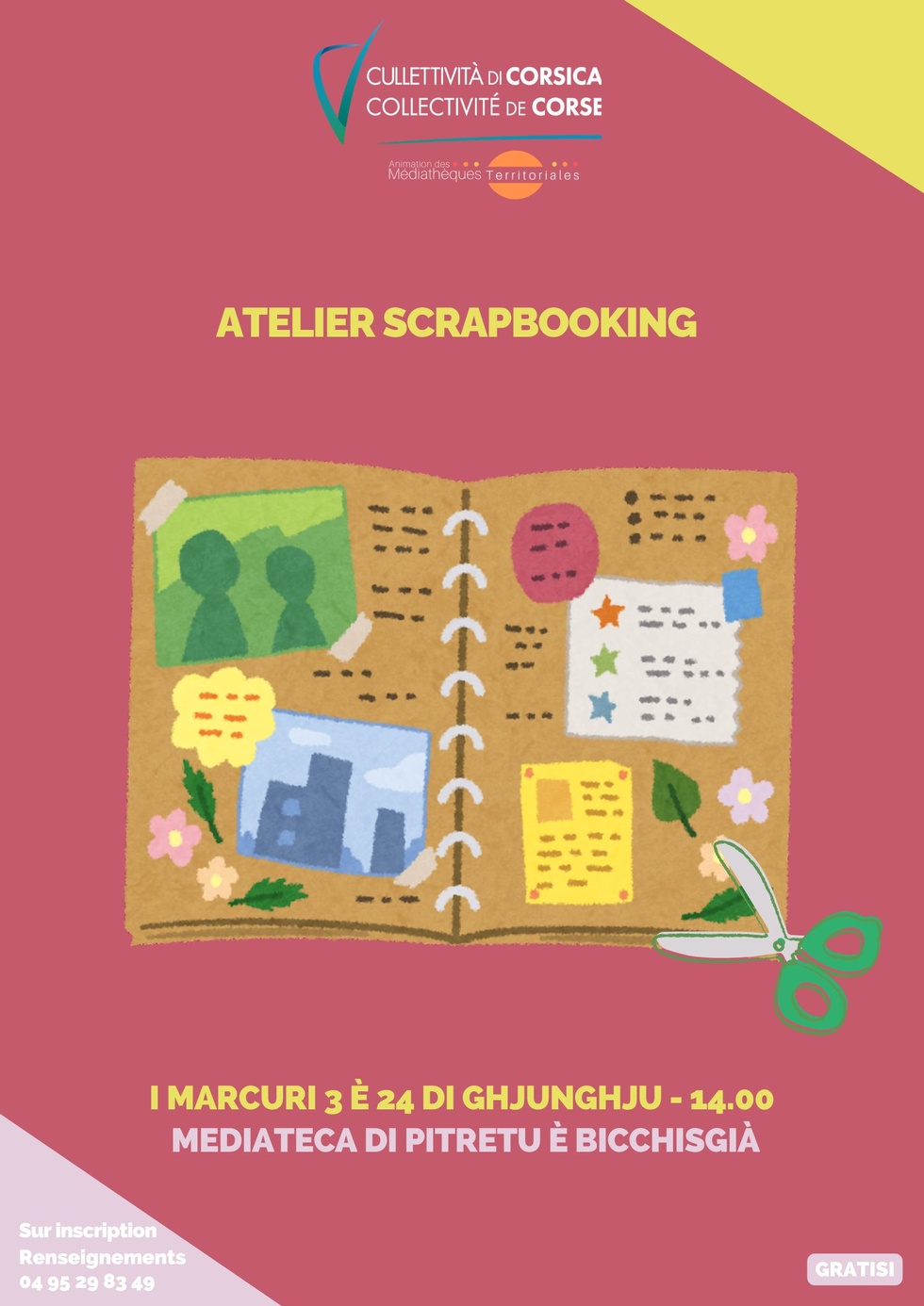 Atelier scrapbooking - Médiathèque - Pitretu è Bicchisgià Atelier scrapbooking - Médiathèque - Pitretu è Bicchisgià