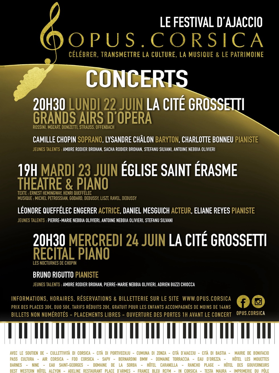 Festival "Opus Corsica" - Cité Grossetti et Église Saint-Érasme - Aiacciu Festival "Opus Corsica" - Cité Grossetti et Église Saint-Érasme - Aiacciu