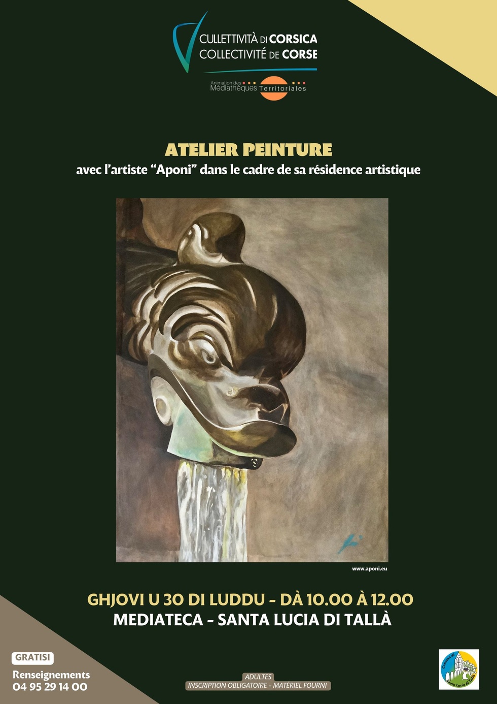 Atelier peinture avec l’artiste “Aponi” dans le cadre de sa résidence artistique, en partenariat avec la commune de Santa Lucia di Tallà - Mediateca territuriale di Santa Lucia di Tallà Atelier peinture avec l’artiste “Aponi” dans le cadre de sa résidence artistique, en partenariat avec la commune de Santa Lucia di Tallà - Mediateca territuriale di Santa Lucia di Tallà