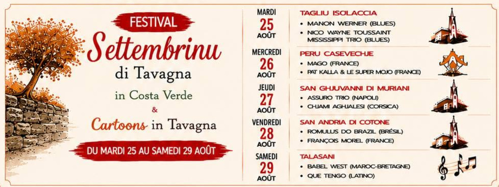 Festival Settembrinu di Tavagna - Tagliu è Isulacciu / Peru Casevechje / San Ghjuvanni di Muriani / Sant'Andria di u Cotone / Talasani