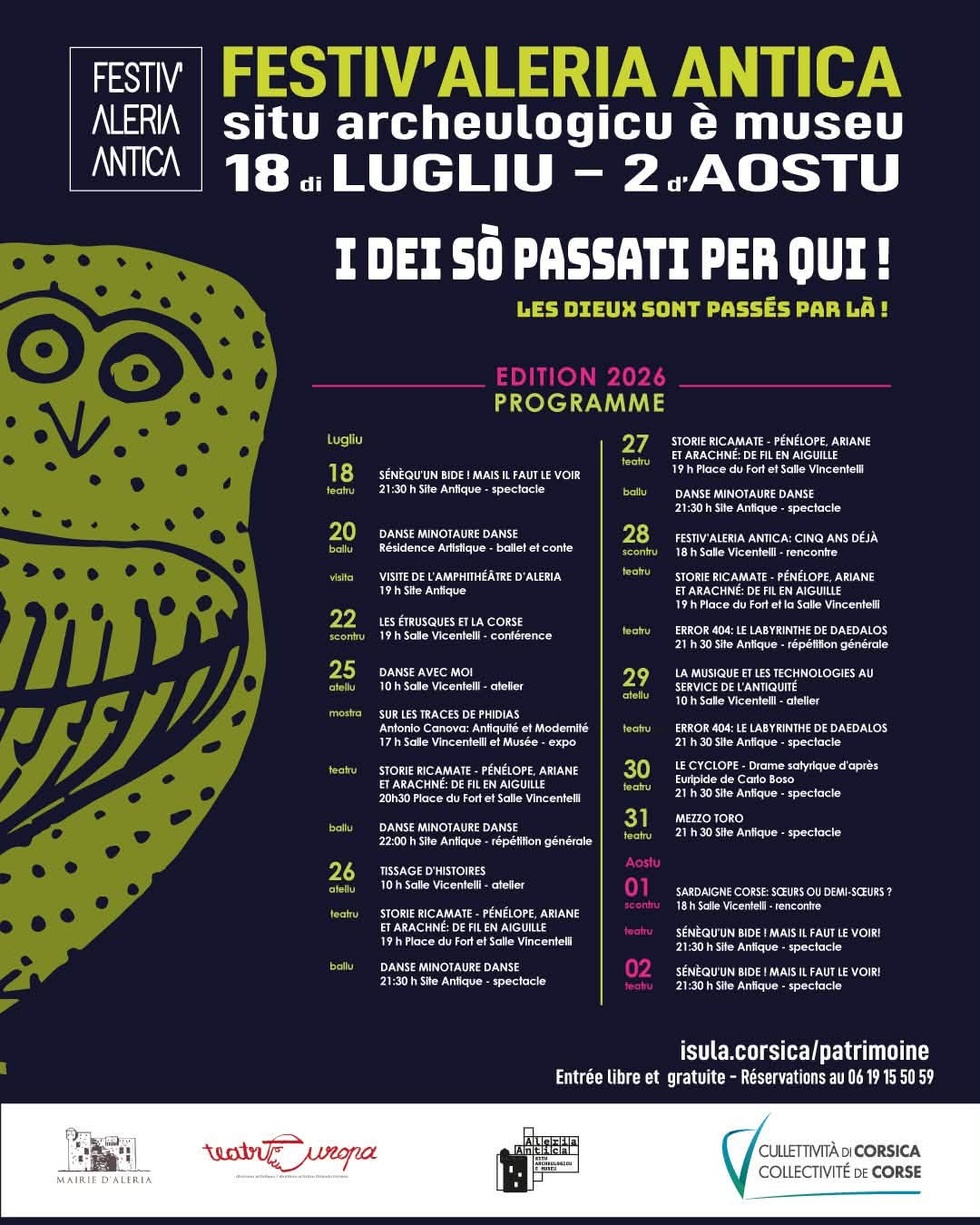 5ème édition du Festiv'Aleria Antica / Ci sò ghjunti i dei ! Les Dieux sont passés par là ! - Musée et Site archéologique d’Aleria
