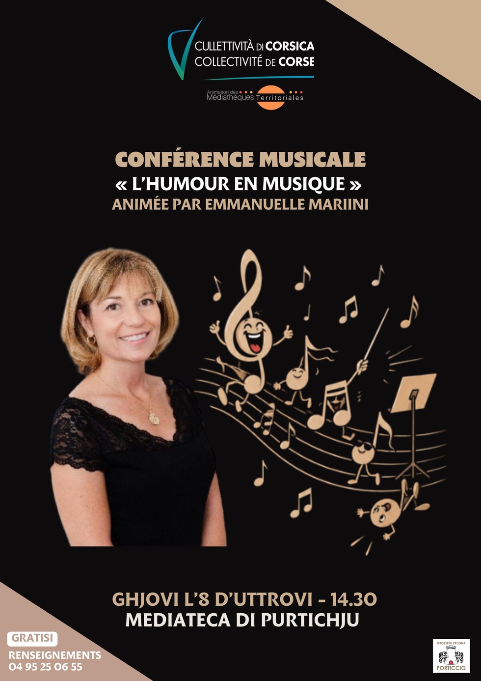 Conférence musicale « L’humour en musique » animée par Emmanuelle Mariini - Mediateca di Purtichju 