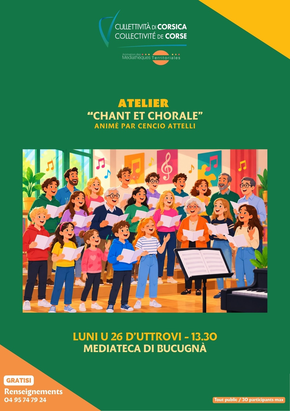 Atelier "Chant et chorale" animé par Cencio Attelli - Mediateca di Bucugnà