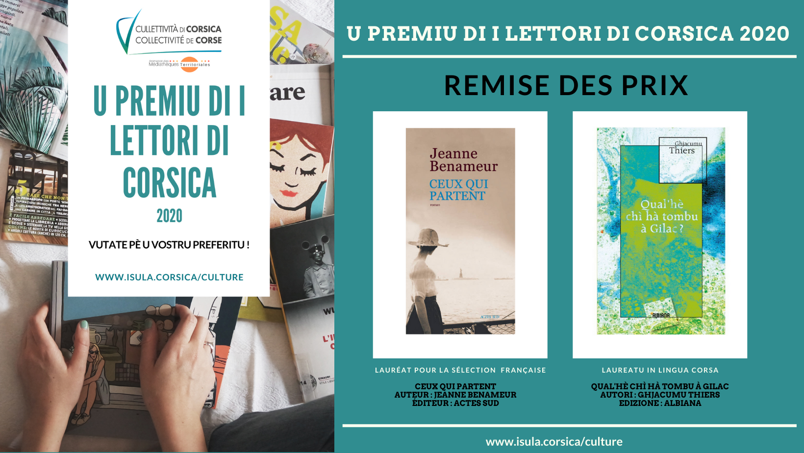 Cérémonie de la remise du Prix des Lecteurs de Corse 2020 
