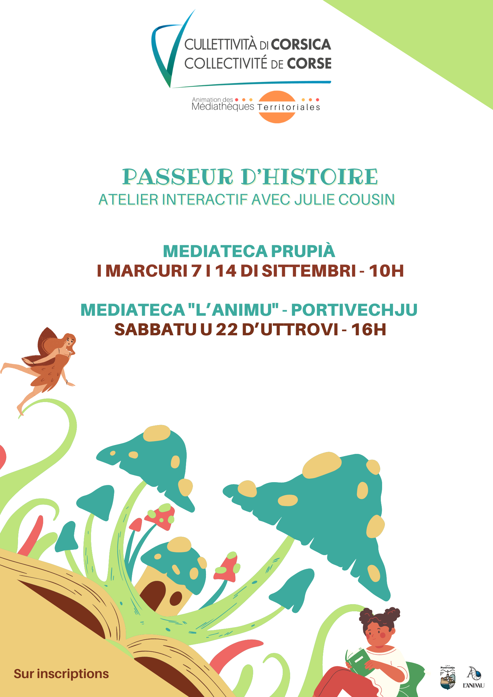  "Passeur d'histoire" Atelier interactif avec Julie Cousin - Propriano / Petreto-Bicchisano / Porto-Vecchio