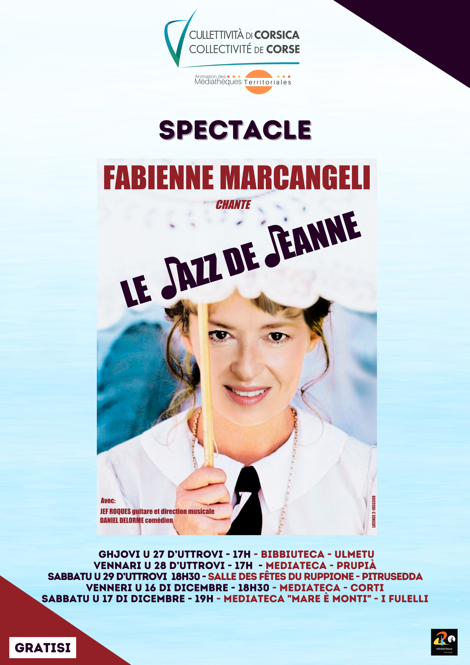 Spectacle « Le jazz de Jeanne » par Fabienne Marcangeli