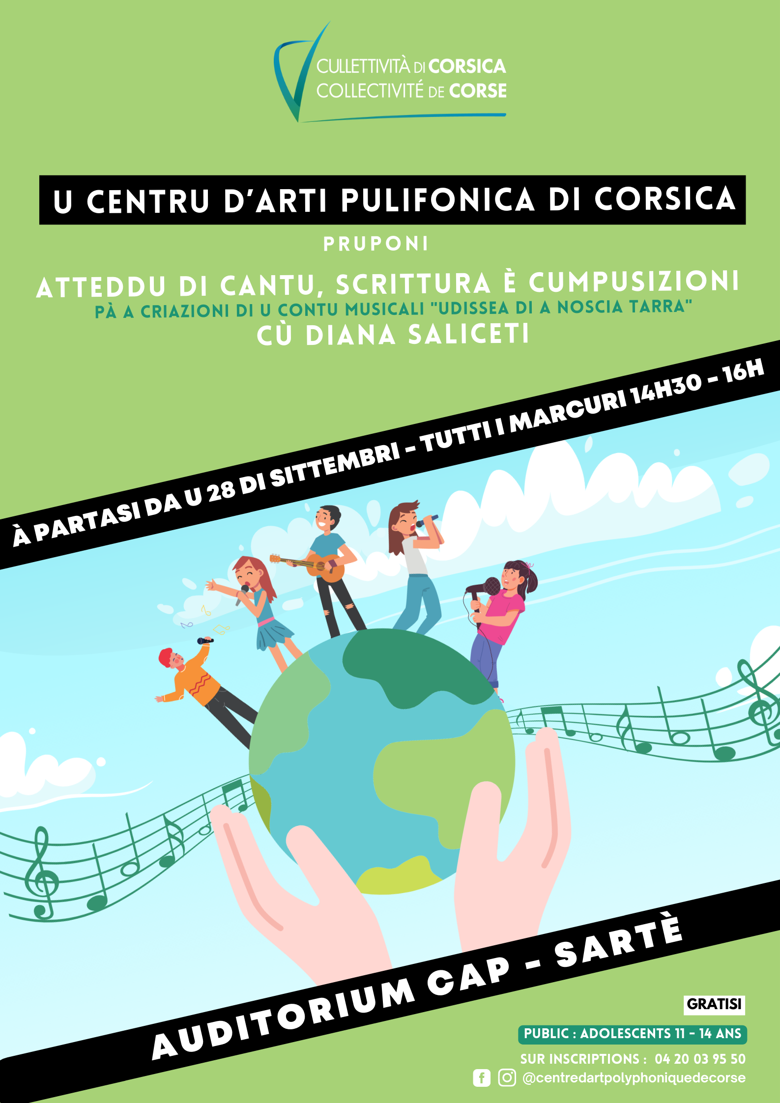 "Udissea di a noscia tarra" : Atteddu di cantu, scrittura è cumpusizioni cù Diana Saliceti - Centru D’Arti Pulifonica di Corsica - Sartè