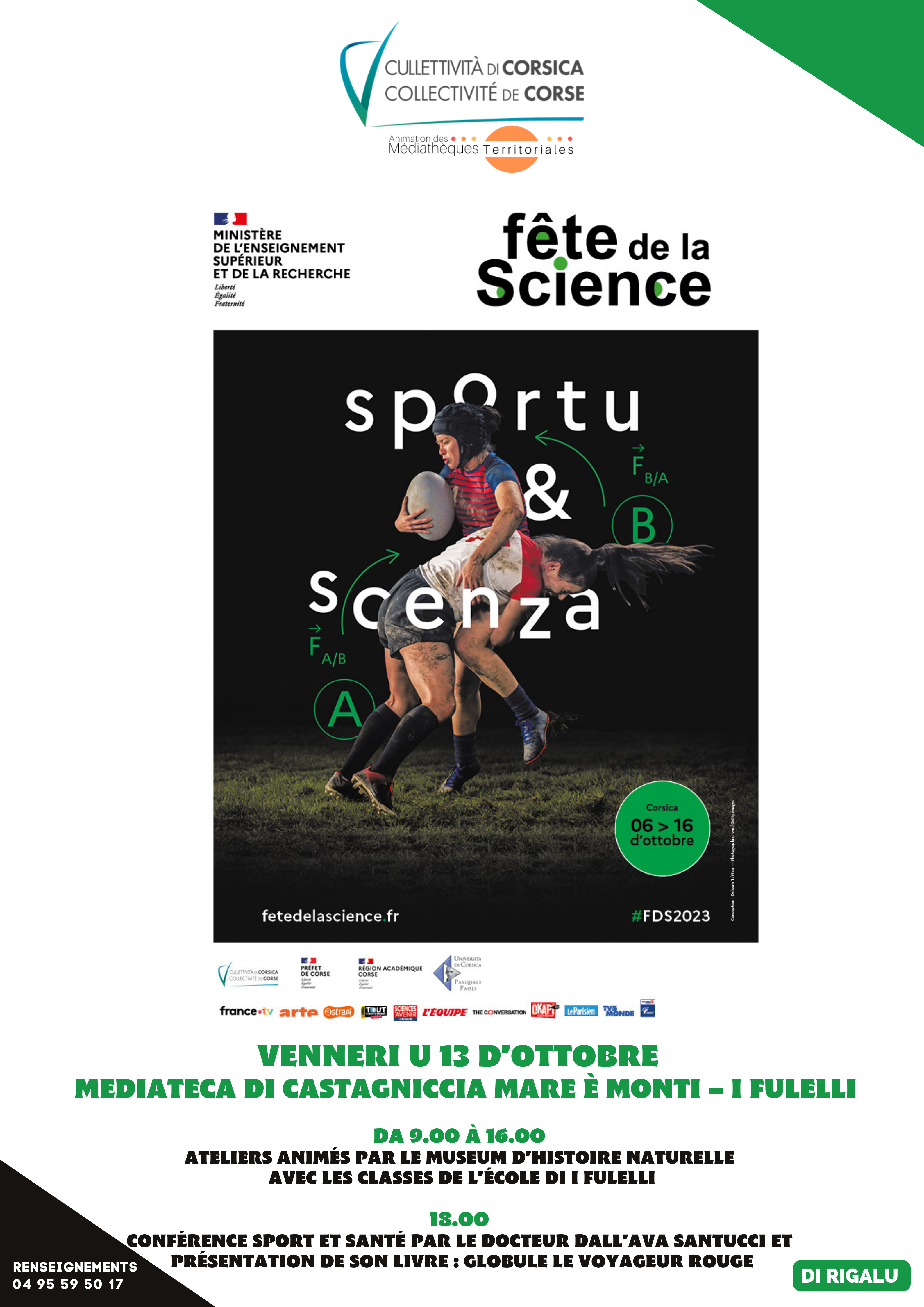 Fête de la Science 2023 : « Sportu & Scenza » - Mediateca di Castagniccia Mare è Monti – I Fulelli