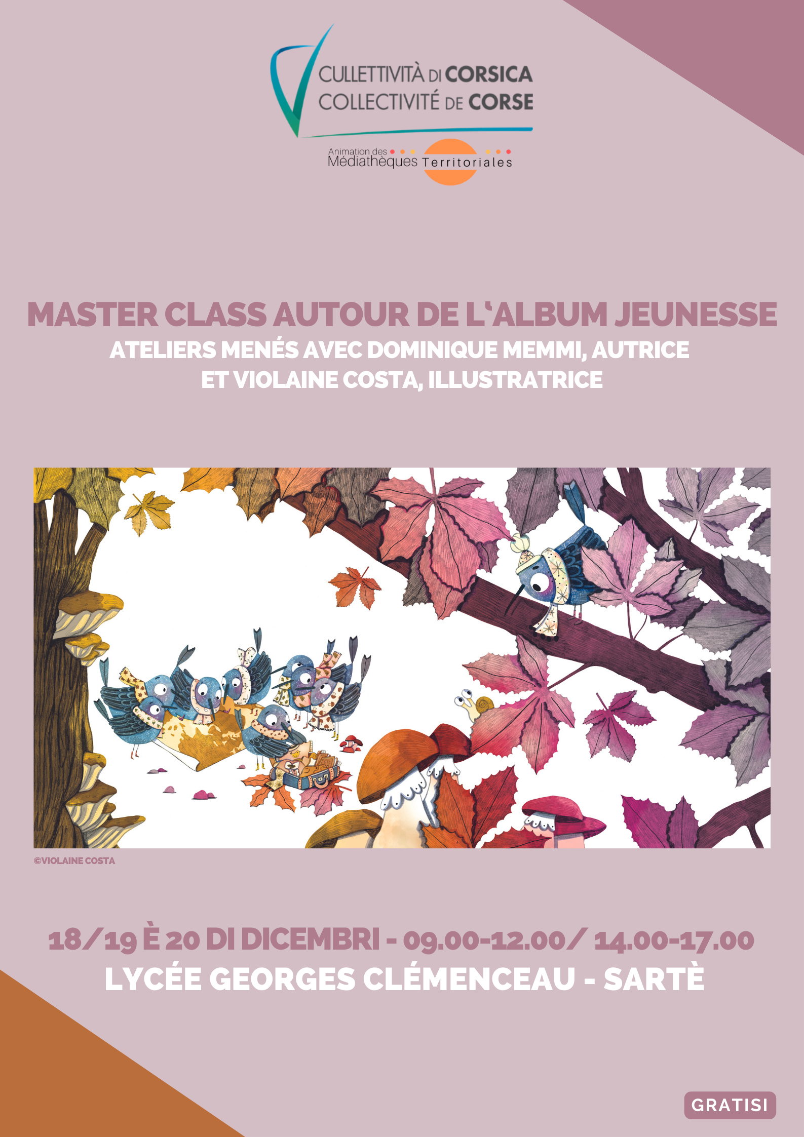 Master Class autour de l’album jeunesse : Ateliers menés avec Dominique Memmi, autrice et Violaine Costa, illustratrice - Classe préparatoire Arts Plastiques Lycée Georges Clémenceau - Sartè