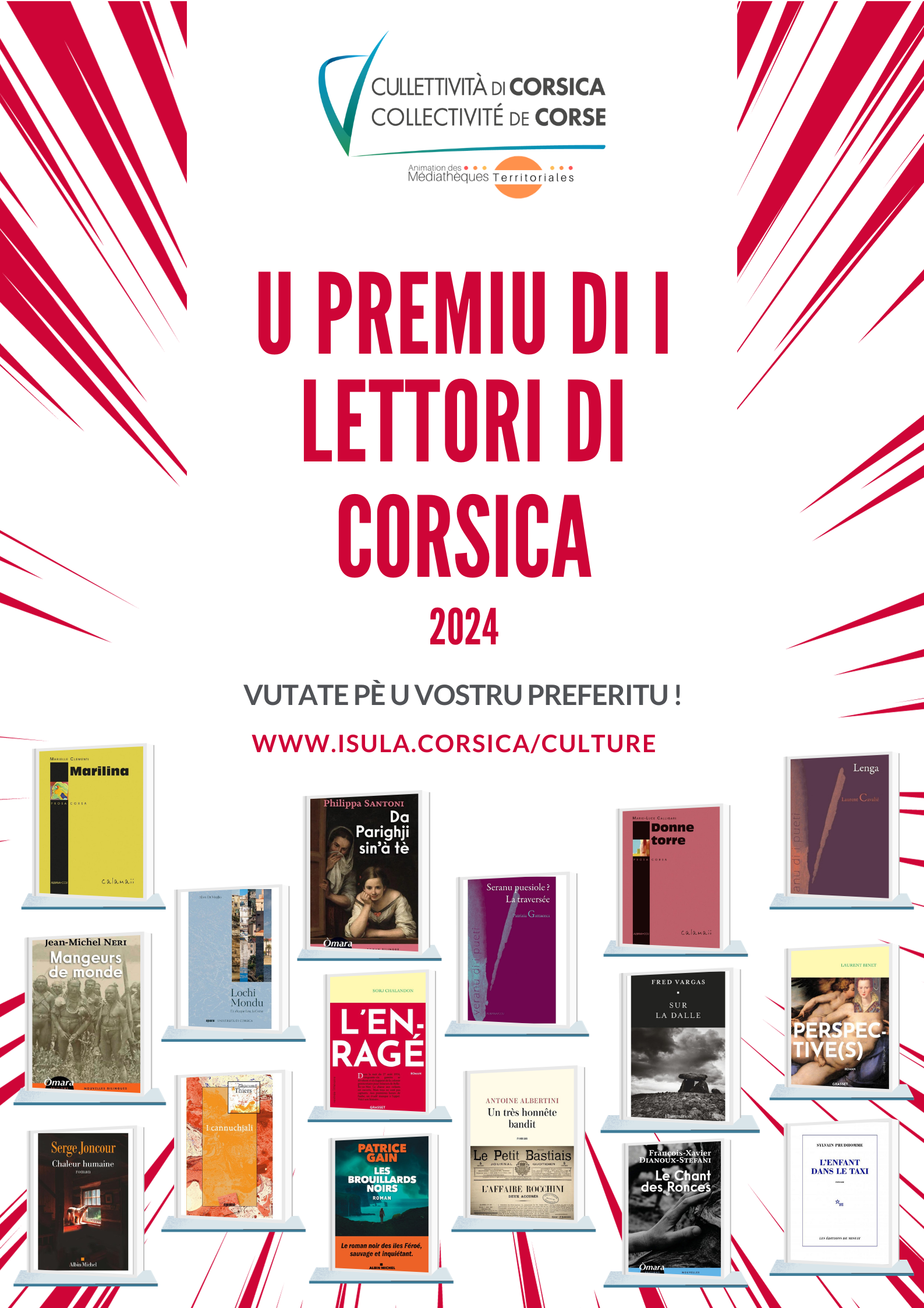 PREMIU DI I LETTORI DI CORSICA 2024 / VOTEZ POUR VOTRE LIVRE PRÉFÉRÉ JUSQU’AU 30 JUIN !