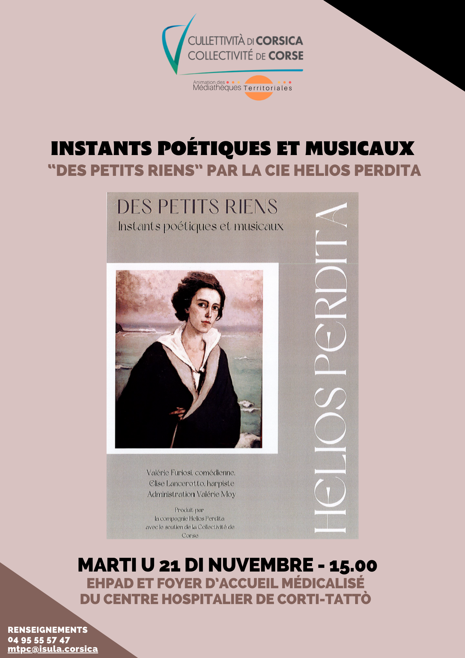 Retour en images sur le spectacle : "Des petits riens" par la Cie Helios Perdita à L'EHPAD de Tattò - Marti u 21 di nuvembre 