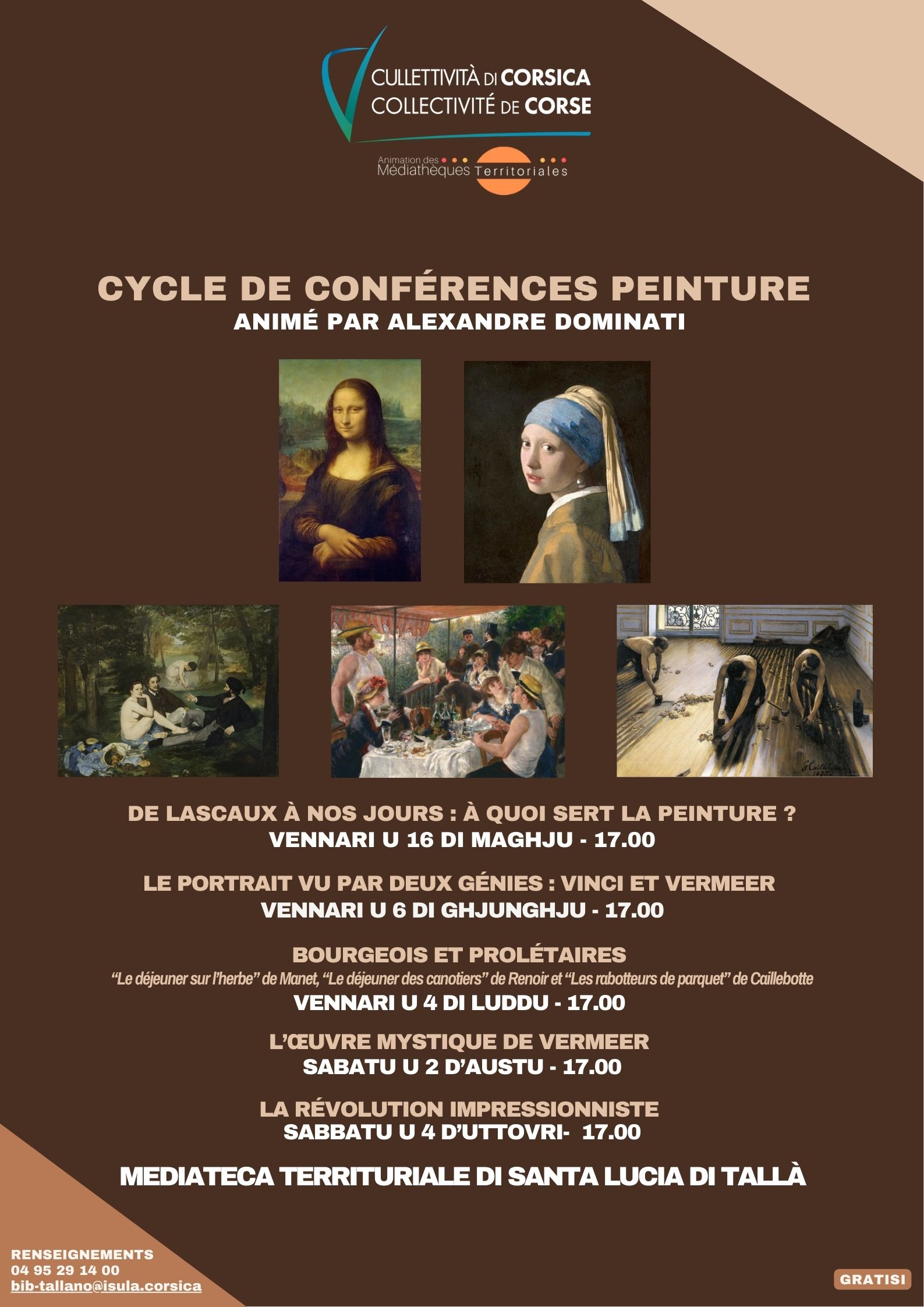 Cycle de conférences peinture animé par Alexandre Dominati - Mediateca territuriale di Santa Lucia di Tallà