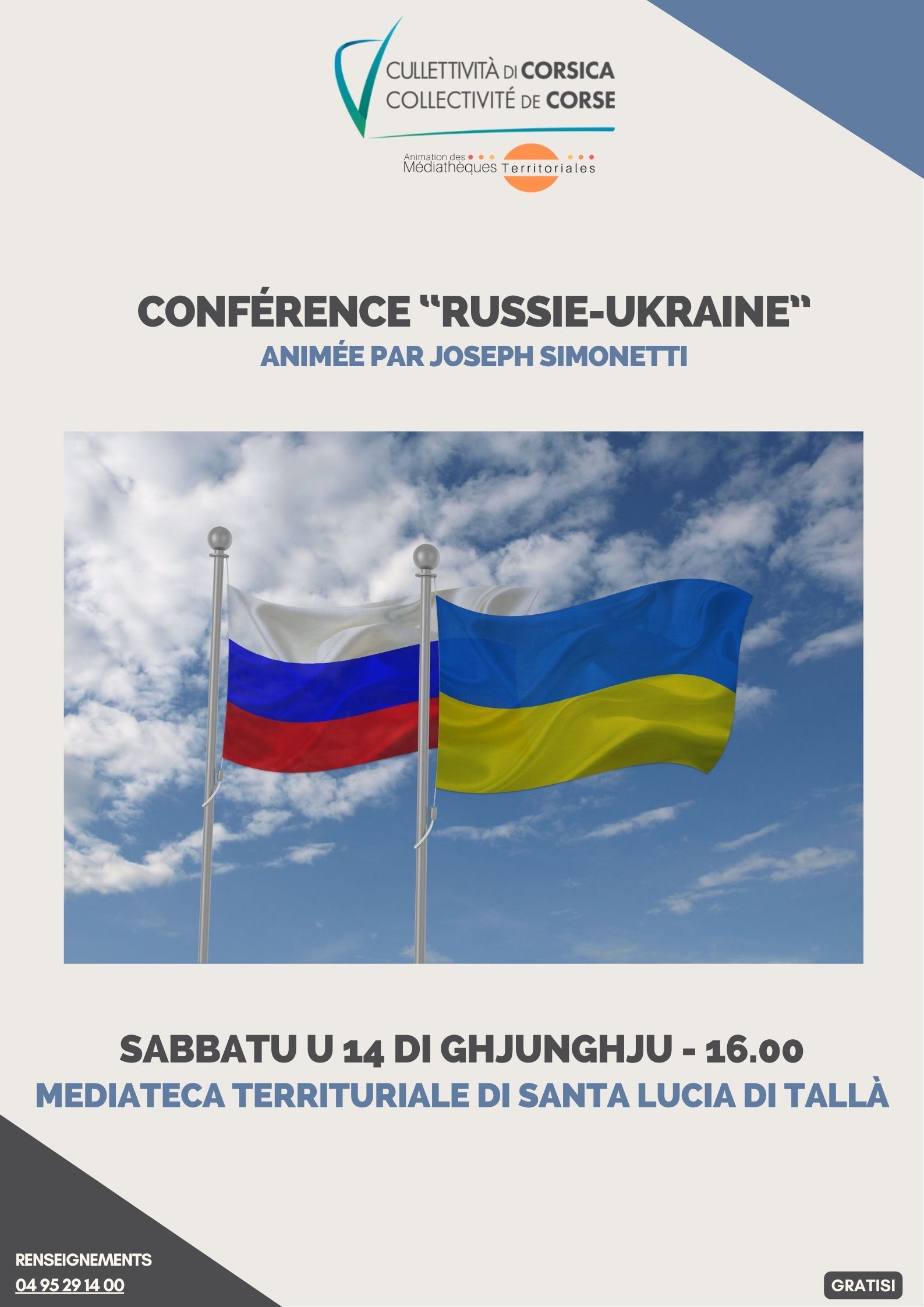 Conférence “Russie-Ukraine” animée par Joseph Simonetti - Mediateca territuriale di Santa Lucia di Tallà
