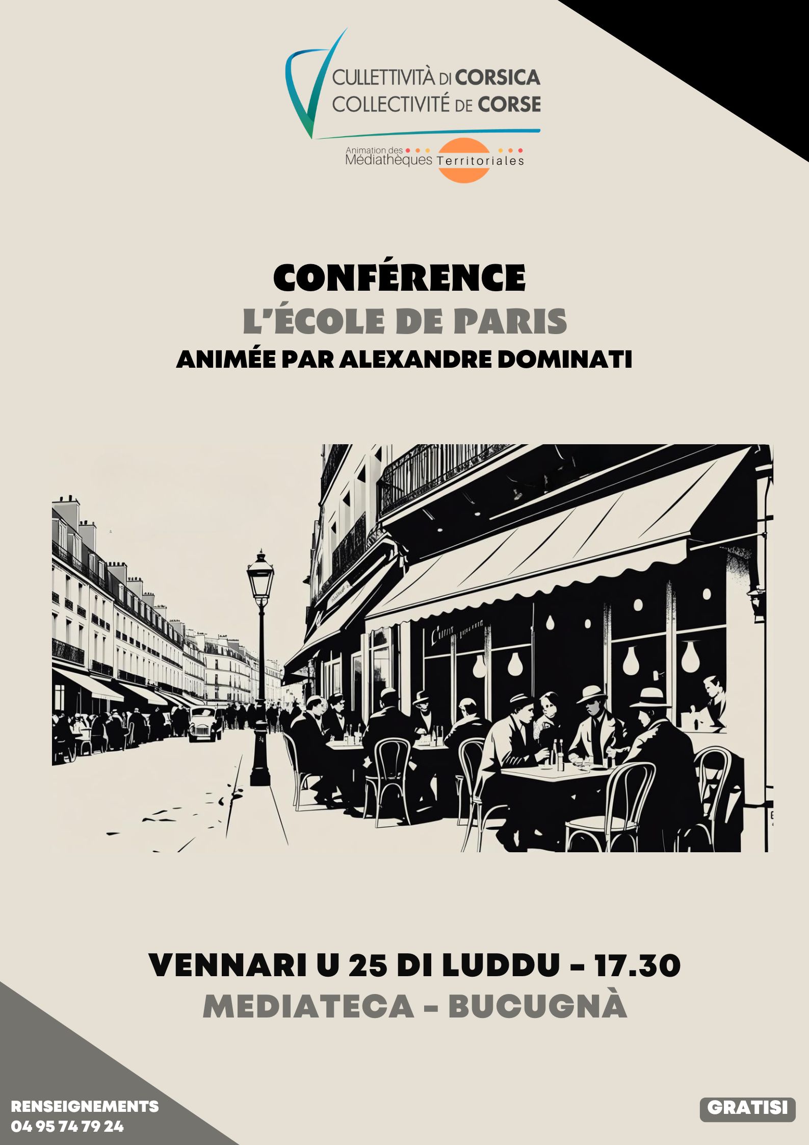 Conférence « L’école de Paris » présentée par Alexandre Dominati - Médiathèque - Bucugnà