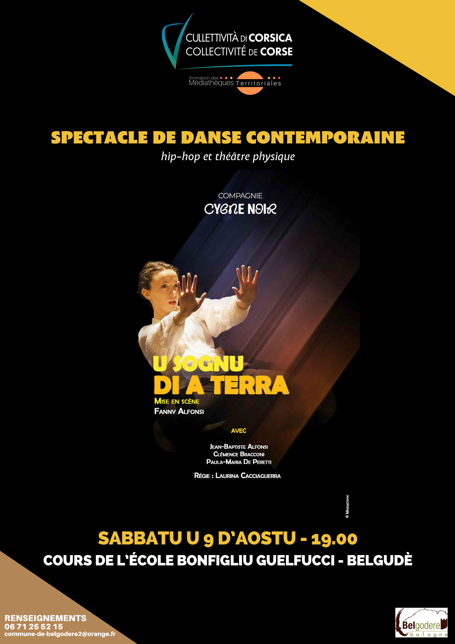 Spectacle de danse contemporaine : "U Sognu di a Terra" par la cie Cygne noir - Cours de l’école Bonfigliu Guelfucci - Belgudè
